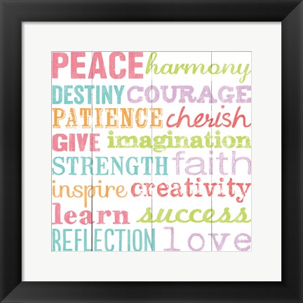 Framed Peace Harmony Destiny Print