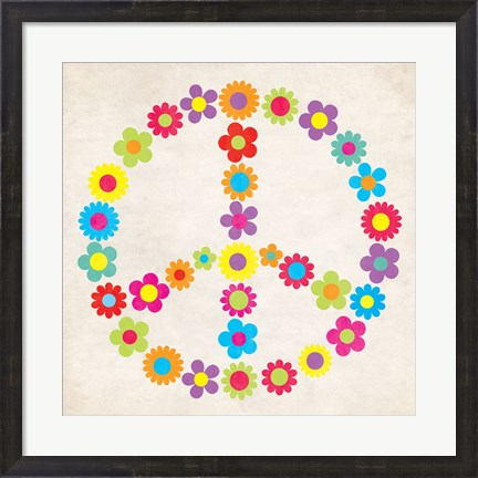 Framed Peace Floral Print