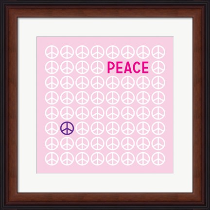 Framed Peace Pink Print