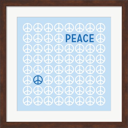 Framed Peace Blue Print