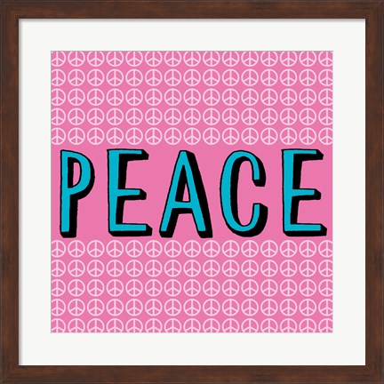 Framed Peace - Blue and Pink Print