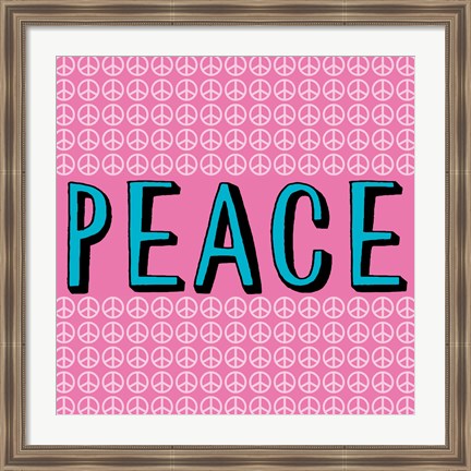 Framed Peace - Blue and Pink Print