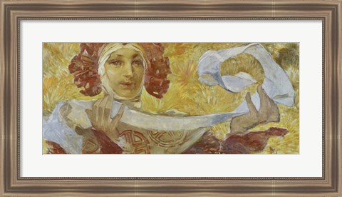 Framed Woman with Scarf Print