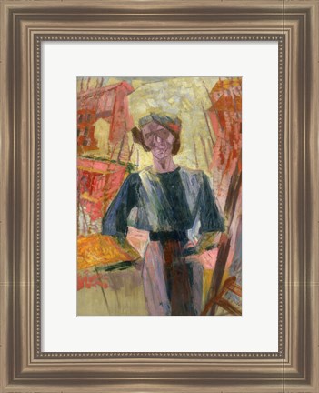 Framed Study of a Woman with Houses, c. 1910-1916 Print