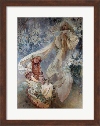 Framed Madonna of the Lilies, 1905 Print