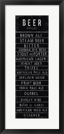 Framed Beer Styles - Blackboard Print