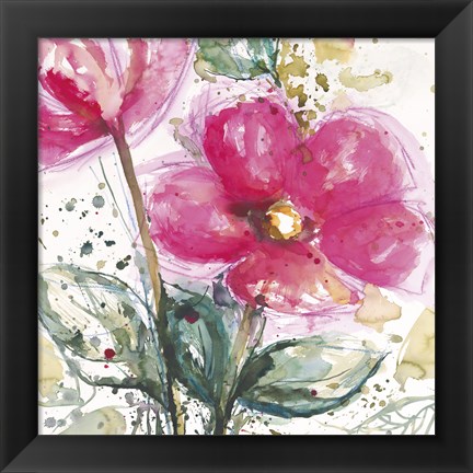 Framed Pink Flower I Print