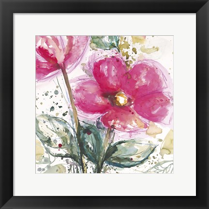 Framed Pink Flower I Print