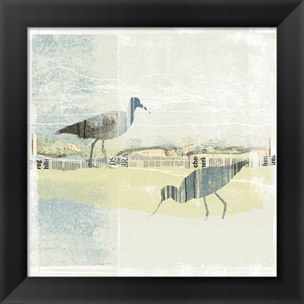 Framed Coastal Birds I Print