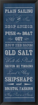 Framed Plain Sailing Print