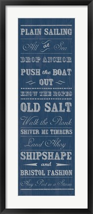 Framed Plain Sailing Print