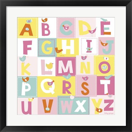 Framed Birdie Alphabet Print