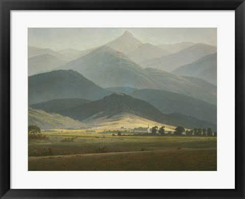 Framed Landscape with Mountains Print