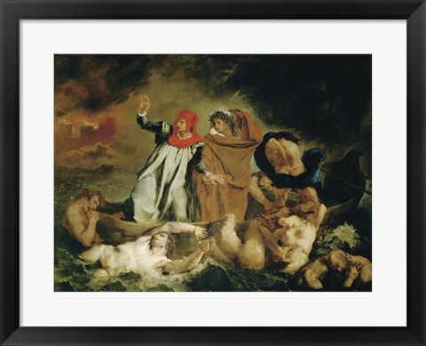 Framed Dante and Virgil, 1822 Print