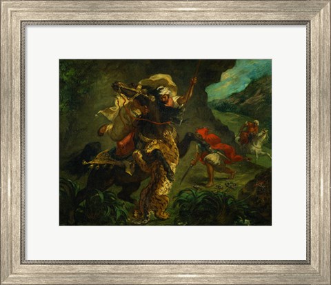 Framed Tiger Hunt, 1854 Print