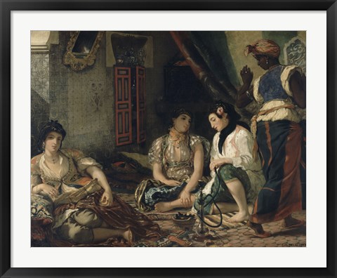 Framed Algerian Women in Their Apartment 1834 Print