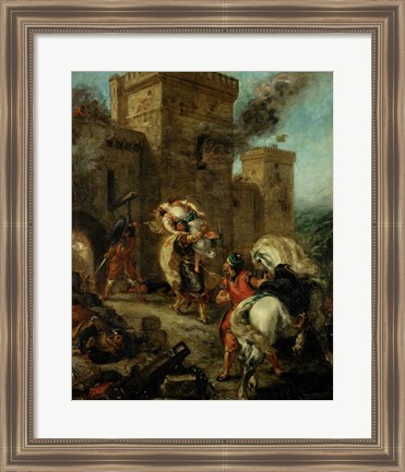 Framed Rebecca Raped by a Knight Templar during the Sack of the Castle Frondeboeuf, 1858 Print