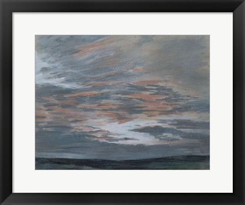 Framed Study of Sky with Setting Sun, c. 1849 Print