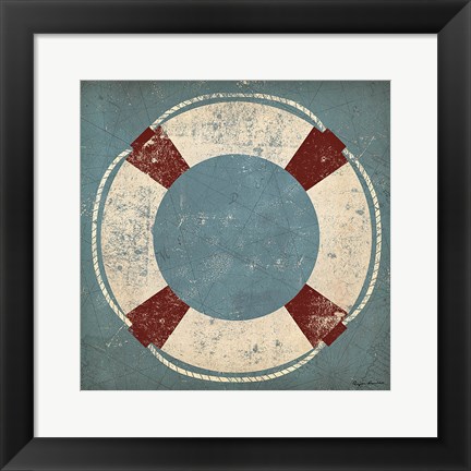 Framed Nautical Buoy Blue Print