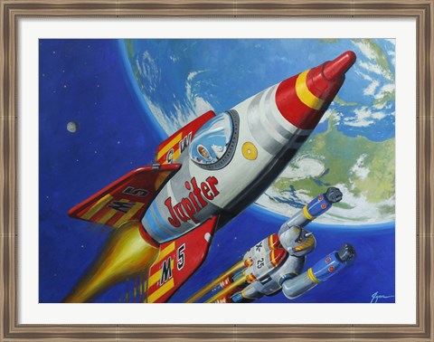 Framed Space Patrol 2 Print