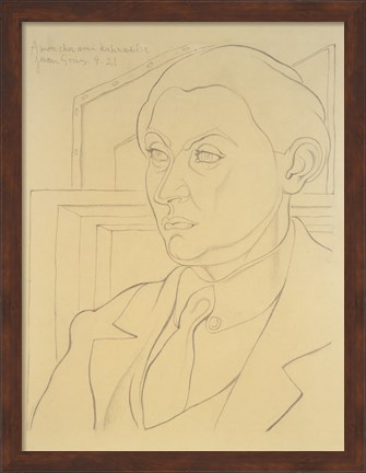 Framed Portrait of Daniel-Henry Kahnweiler, 1921 Print