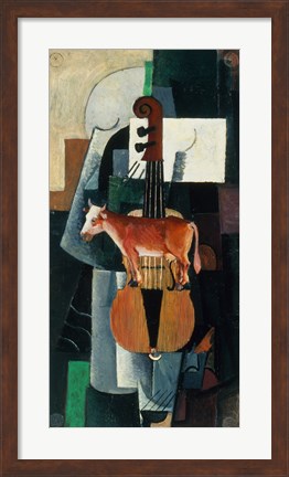 Framed Bull and Violin, 1903 Print