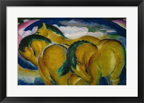 Framed Small Yellow Horses, 1912 Print