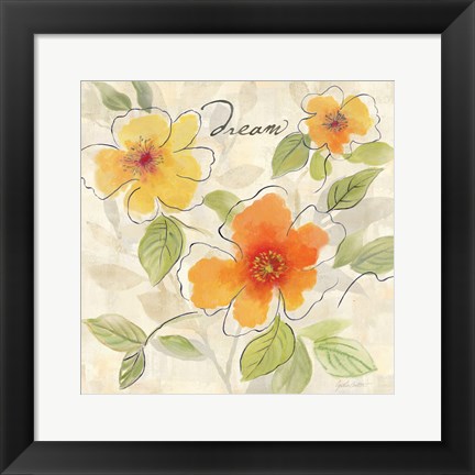 Framed Bright Yellow Garden Trio I Print