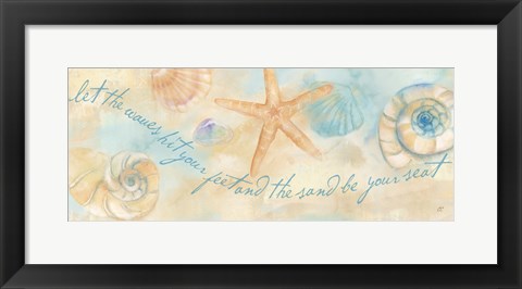 Framed Watercolor Shell Sentiment Panel I Print