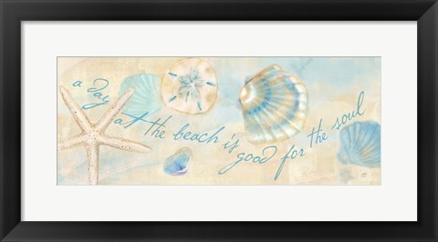 Framed Watercolor Shell Sentiment Panel II Print