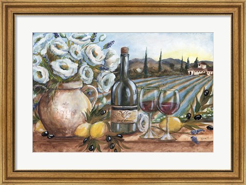 Framed Provence Wine Landscape Print