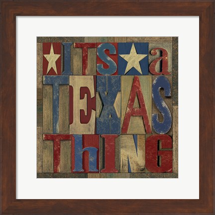 Framed Texas Printer Block III Print