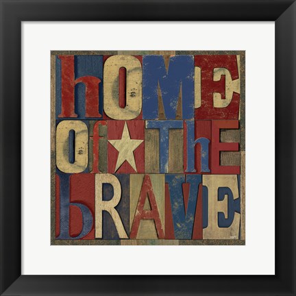 Framed Patriotic Printer Block I Print