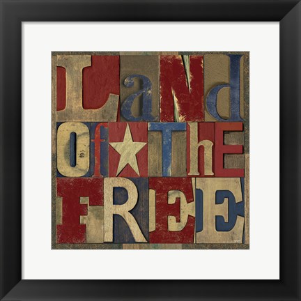 Framed Patriotic Printer Block II Print