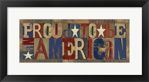 Framed Patriotic Printer Block Panel II Print