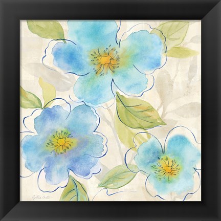 Framed Blue Poppy Garden II Print