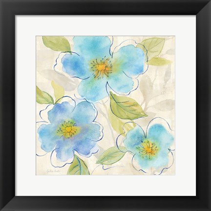 Framed Blue Poppy Garden II Print