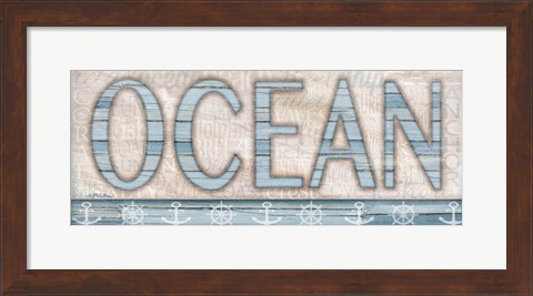 Framed Driftwood Beach Sign II Print