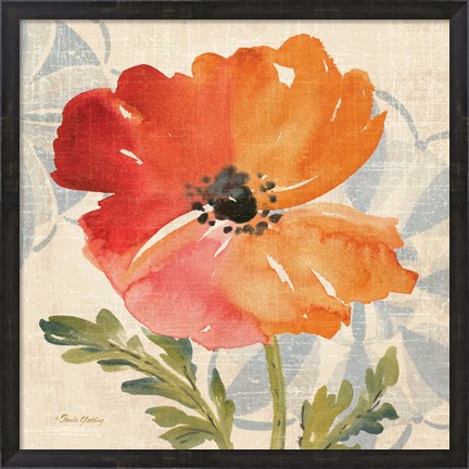 Framed Watercolor Poppies V Print