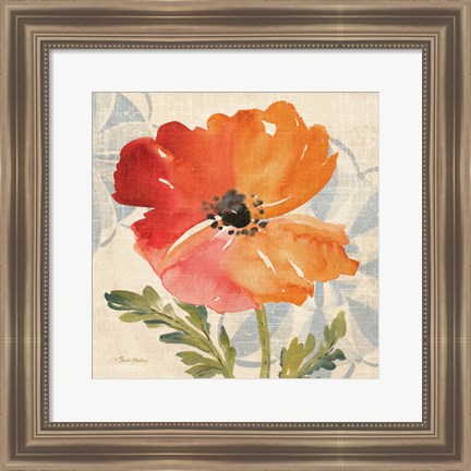 Framed Watercolor Poppies V Print