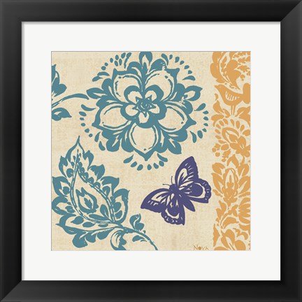 Framed Blue Indigo Butterfly II Print