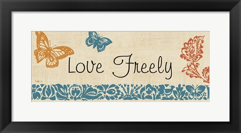 Framed Blue Indigo Sentiment Panel II Print