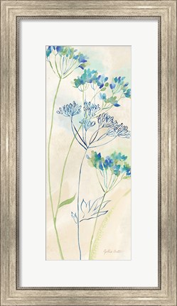 Framed Indigo Wildflowers Panel I Print