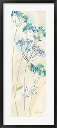 Framed Indigo Wildflowers Panel I Print