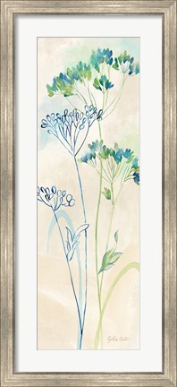 Framed Indigo Wildflowers Panel II Print