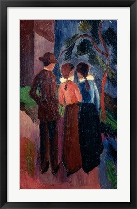 Framed Promenade Of Three People I,  1914 Print