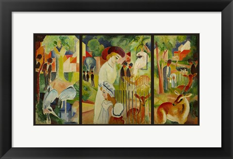 Framed Large Zoological Garden (Triptych) Print