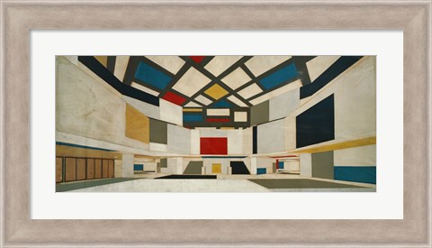 Framed Colored Design For The Central Hall Of A University, 1923 Print