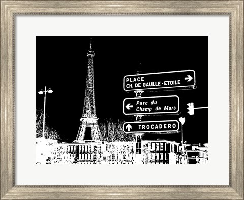 Framed Photograph of street signs in Paris - Black Print