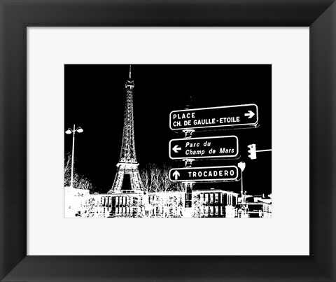 Framed Photograph of street signs in Paris - Black Print